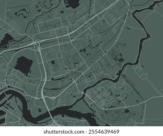 Vector city map of Capelle aan den IJssel in the Netherlands with white roads isolated on a green background.