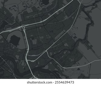 Vector city map of Capelle aan den IJssel in the Netherlands with white roads isolated on a grey background