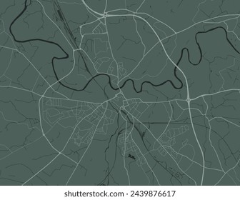 Vector city map of Carlisle in the United Kingdom with white roads isolated on a green background.