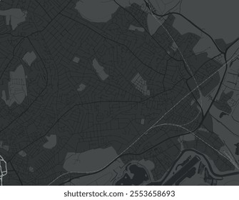 Vector city map of Carlton in the United Kingdom with white roads isolated on a grey background.