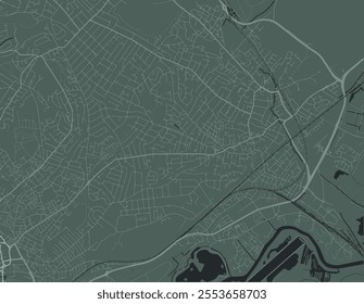 Vector city map of Carlton in the United Kingdom with white roads isolated on a green background.