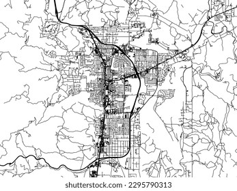 Vector city map of Carson City Nevada in the United States of America with black roads isolated on a white background. svg