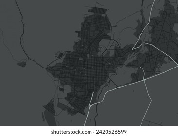 Vector city map of Catamarca in Argentina with white roads isolated on a grey background.