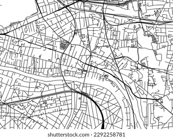 Vector city map of Champigny-sur-Marne in the France with black roads isolated on a white background.