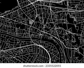 Vector city map of Champigny-sur-Marne in France with white roads isolated on a black background.