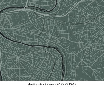 Vector city map of Champigny-sur-Marne in France with white roads isolated on a green background.