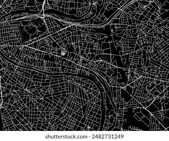 Vector city map of Champigny-sur-Marne in France with white roads isolated on a black background.