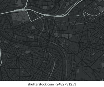 Vector city map of Champigny-sur-Marne in France with white roads isolated on a grey background.