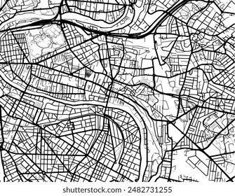 Vector city map of Champigny-sur-Marne in France with black roads isolated on a white background.