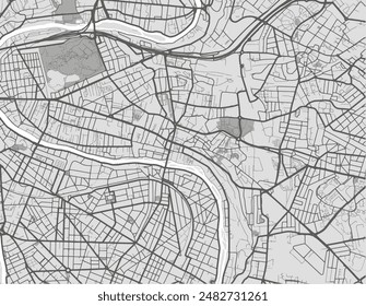 Vector city map of Champigny-sur-Marne in France with black roads isolated on a grey background.