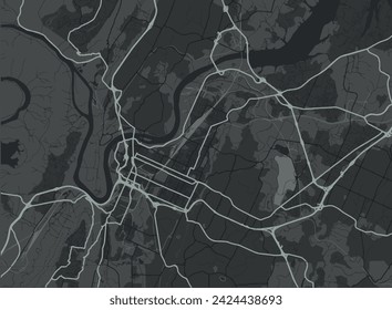 Vector city map of Chattanooga Tennessee in the United States of America with white roads isolated on a grey background.