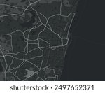 Vector city map of Chennai in the Republic of India with white roads isolated on a grey background.