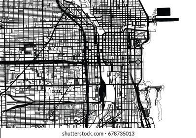 Vector city map of Chicago, 