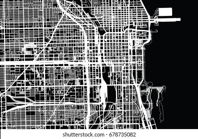 Vector city map of Chicago, 