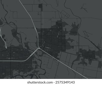 Vector city map of Cipolletti in Argentina with white roads isolated on a grey background.