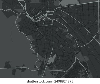 Vector city map of Ciudad Juarez in Mexico with white roads isolated on a grey background.