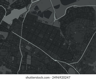 Vector city map of Ciudad Nezahualcoyotl in Mexico with white roads isolated on a grey background.