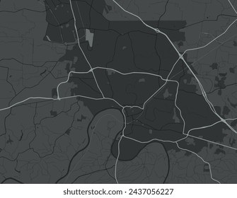 Vector city map of Clarksville Tennessee in the United States of America with white roads isolated on a grey background.