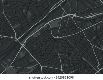 Vector city map of Colombes in France with white roads isolated on a grey background.