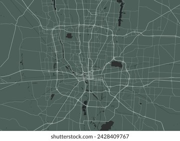 Vector city map of Columbus Ohio in the United States of America with white roads isolated on a green background.