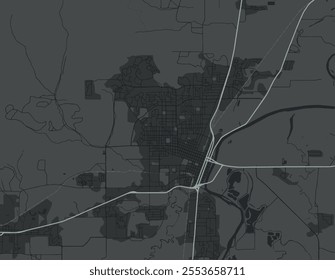 Vector city map of Corvallis Oregon in the United States of America with white roads isolated on a grey background.