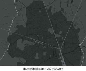 Vector city map of Crewe in the United Kingdom with white roads isolated on a grey background.