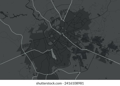 Vector city map of Cuiaba in Brazil with white roads isolated on a grey background.