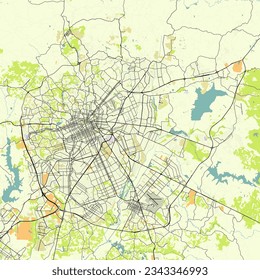 Vector city map of Curitiba, State of Parana, Brazil