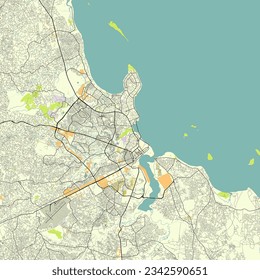 Vector city map of Dar es Salaam, Tanzania