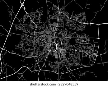 Vector city map of Darlington in the United Kingdom with white roads isolated on a black background.