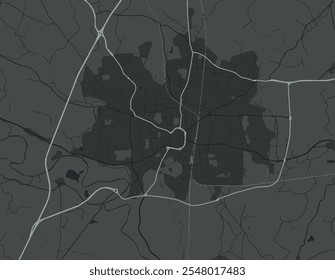 Vector city map of Darlington in the United Kingdom with white roads isolated on a grey background.