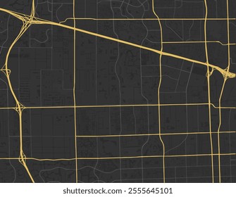 Vector city map of Davie Florida in the United States of America with yellow roads isolated on a brown background.