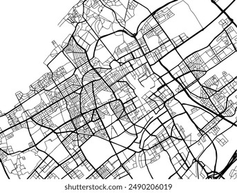 Vektorgrafik Stadtplan von Den Haag in den Niederlanden mit schwarzen Straßen isoliert auf weißem Hintergrund.