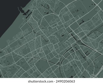 Vektorgrafik Stadtplan von Den Haag in den Niederlanden mit weißen Straßen isoliert auf einem grünen Hintergrund.