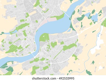 vector city map of Derry / Londonderry, Northern Ireland