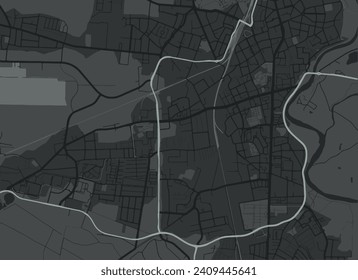 Vector city map of Dessau in Germany with white roads isolated on a grey background.