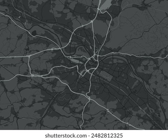 Vector city map of Dresden in the Germany with white roads isolated on a grey background.