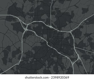 Vector city map of Durham North Carolina in the United States of America with white roads isolated on a gray background.