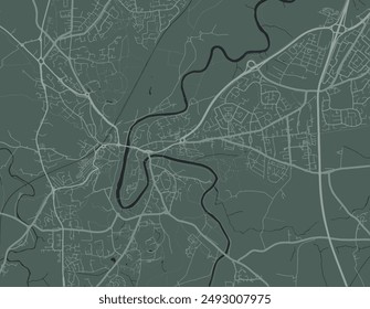 Vector city map of Durham in the United Kingdom with white roads isolated on a green background.