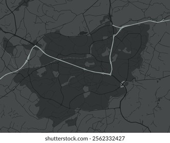 Vector city map of East Kilbride in the United Kingdom with white roads isolated on a grey background.