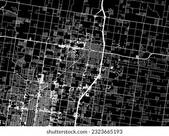 Vector city map of Edinburg Texas in the United States of America with white roads isolated on a black background.