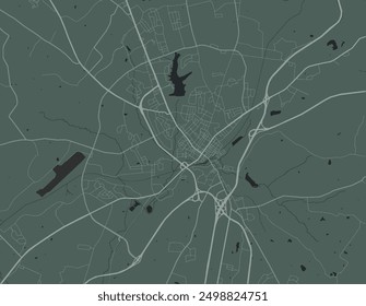 Vector city map of Elizabethtown Kentucky in the United States of America with white roads isolated on a green background.