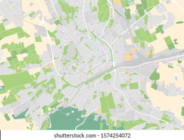 Vector city map of Erfurt, Germany