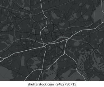 Vector city map of Essen in the Germany with white roads isolated on a grey background.