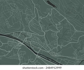 Vector city map of Esslingen am Neckar in germany with white roads isolated on a green background..eps
