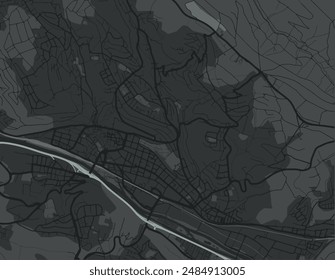 Vector city map of Esslingen am Neckar in germany with white roads isolated on a grey background.