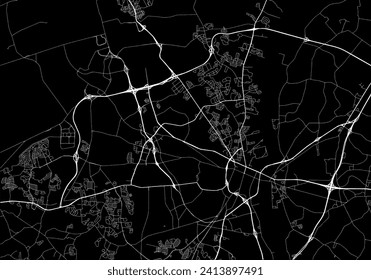 Vector city map of Fayetteville North Carolina in the United States of America with white roads isolated on a black background.