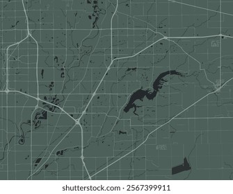 Vector city map of Fishers Indiana in the United States of America with white roads isolated on a green background.