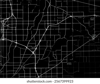 Vector city map of Fishers Indiana in the United States of America with white roads isolated on a black background.