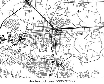 Stadtplan von Florenz South Carolina in den Vereinigten Staaten von Amerika mit schwarzen Straßen einzeln auf weißem Hintergrund.